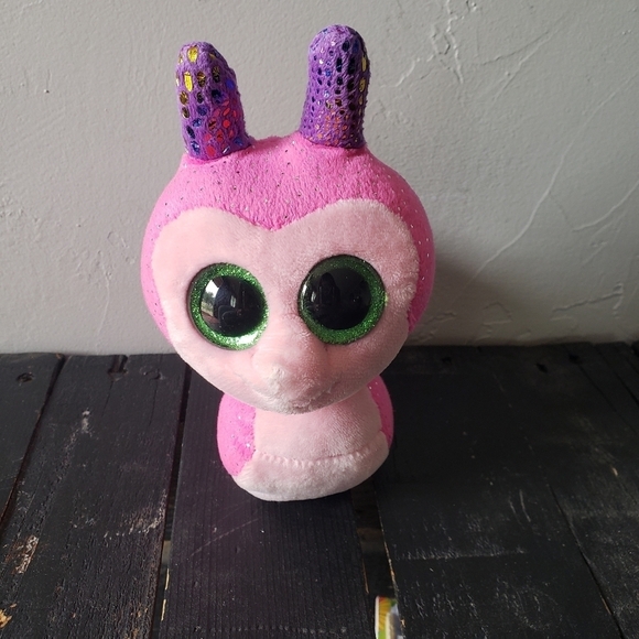 Ty Beanie Boo Baby Pink Snail Scooter Plush Toy - Picture 5 of 7